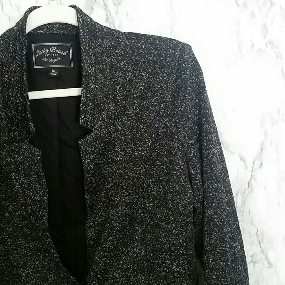Lucky brand black and gray lined blazer